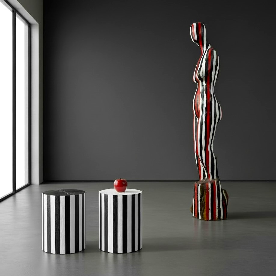 Black and White Side Tables