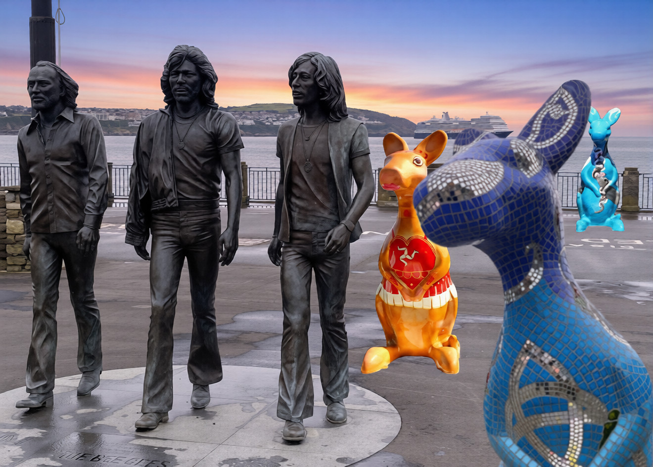 STATUE OF BEE GEES WITH WALLABIES-DOUGLAS