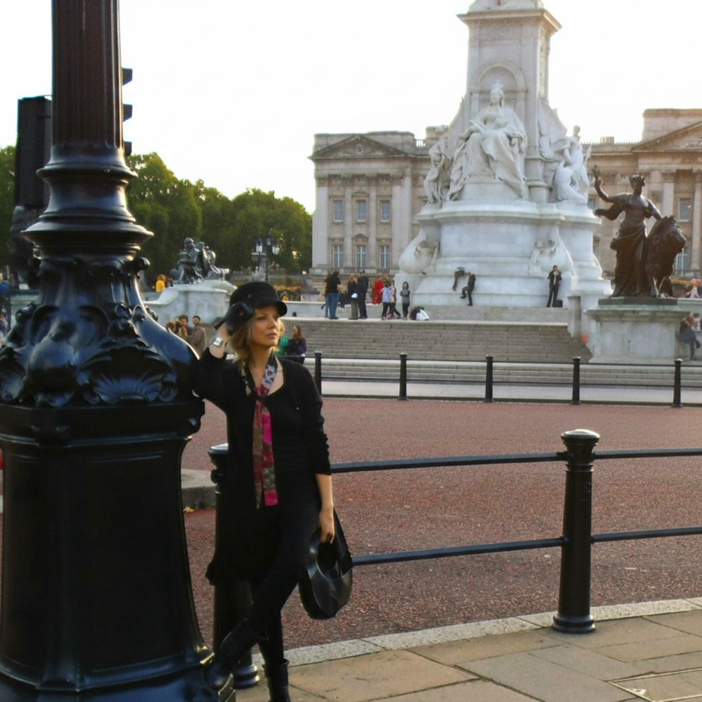 Romi With the Victoria Memorial in the Background-London