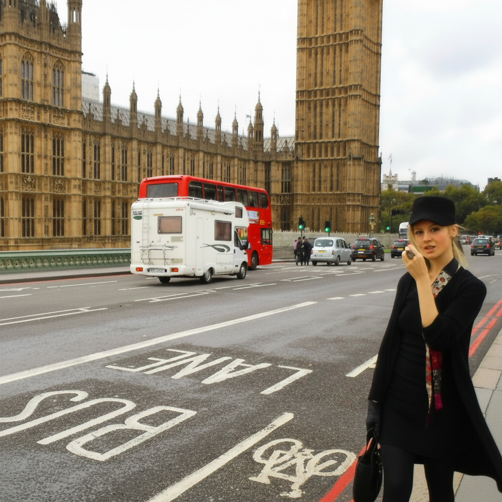 Romi With the Big Ben in the Background-London